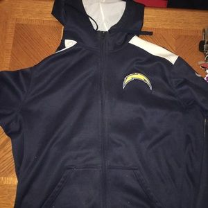 Authentic NFL San Diego Chargers zipper hoodie